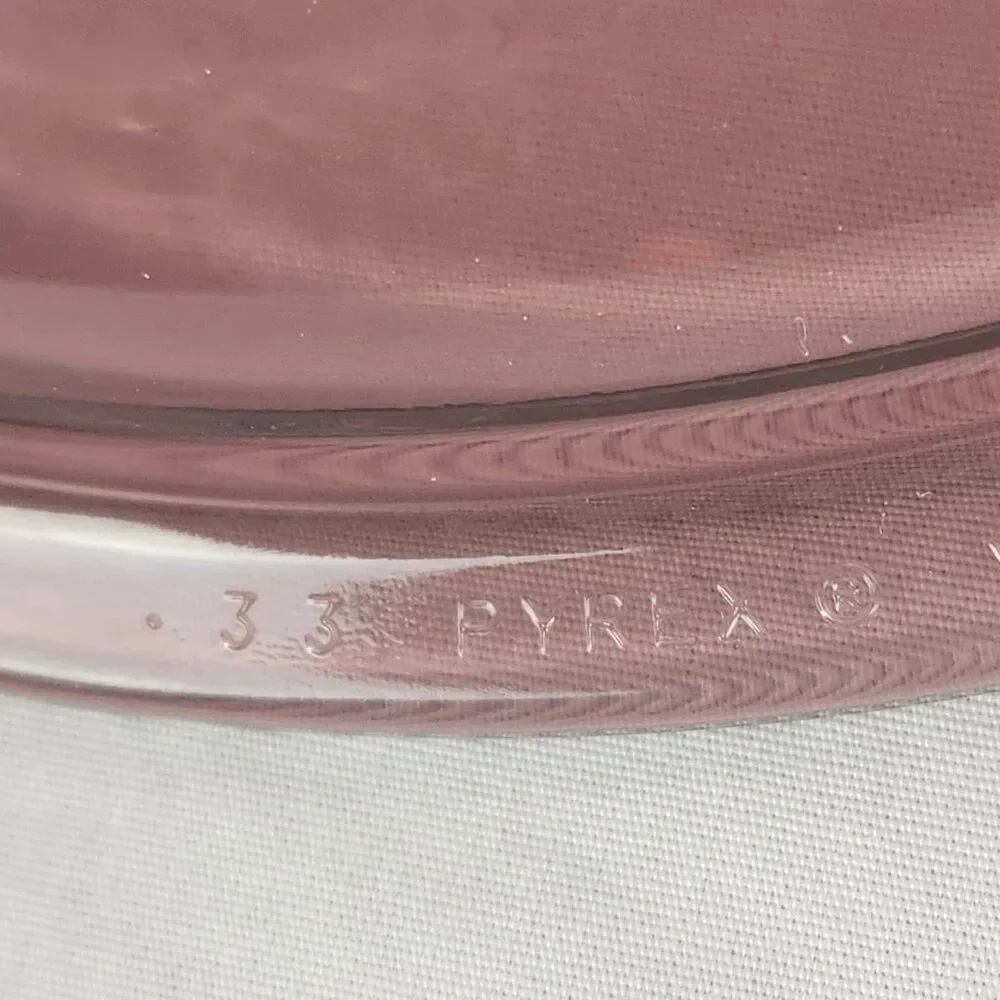 VTG Pyrex Cranberry Visions V33C glass round replacement lid 9-1/4
